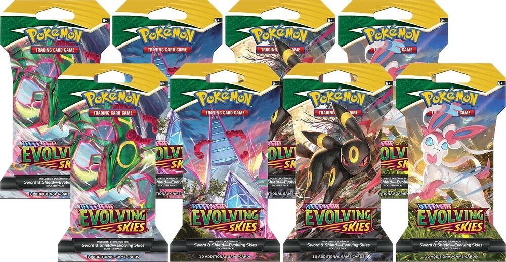 Evolving Skies Sleeved Booster Pack Bundle [Set of 8] – SWSH07: Evolving Skies (SWSH07)