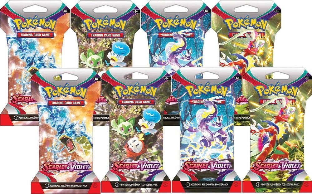 Scarlet & Violet Sleeved Booster Pack Bundle [Set of 8] – SV01: Scarlet & Violet Base Set (SVI)