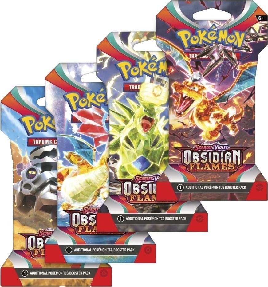 Obsidian Flames Sleeved Booster Pack Art Bundle [Set of 4] – SV03: Obsidian Flames (OBF)