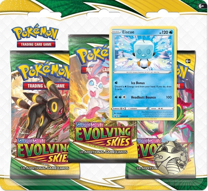 Evolving Skies 3 Pack Blister [Eiscue] – SWSH07: Evolving Skies (SWSH07)